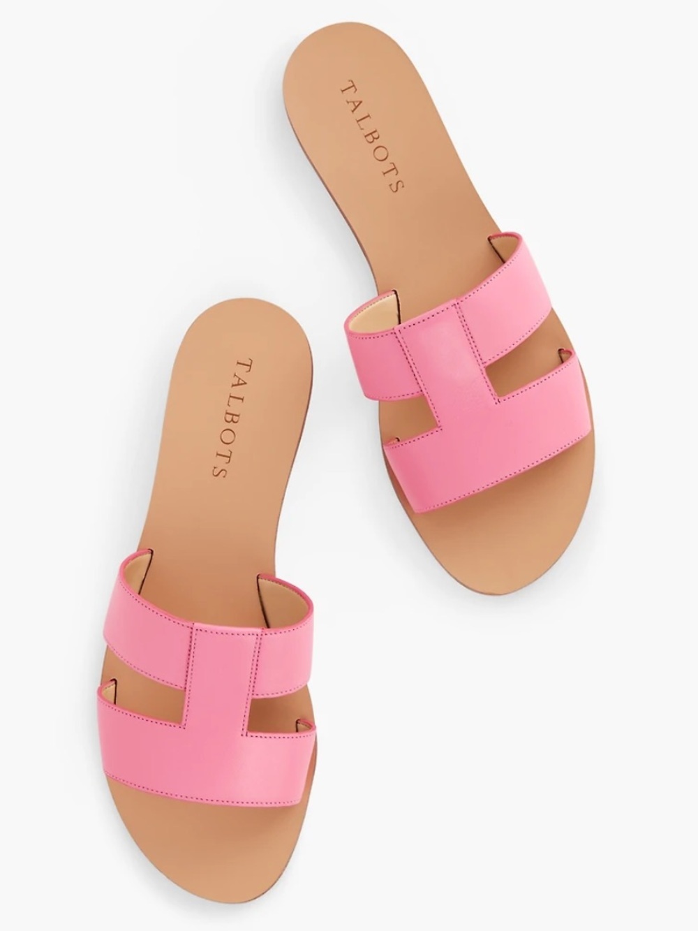 Talbots Pink Leather Slide Sandals